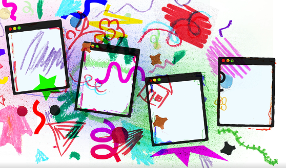 Crayons, markers, graffiti